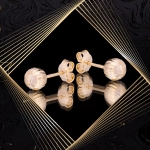 K1669 Złote kolczyki. Złote kuleczki z diamentowanym szlifem. 585