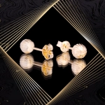 K1669 Złote kolczyki. Złote kuleczki z diamentowanym szlifem. 585