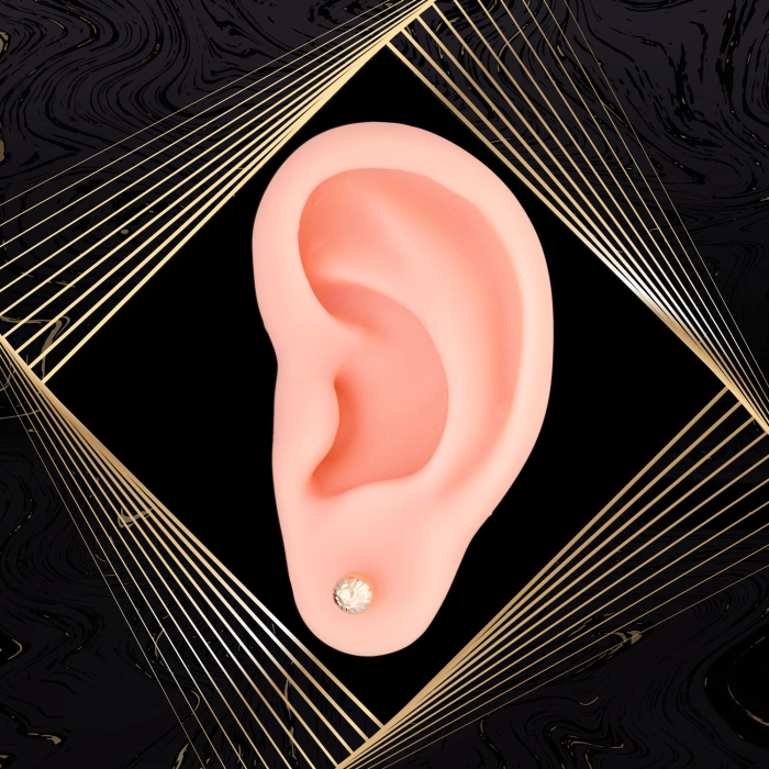 K1669 Złote kolczyki. Złote kuleczki z diamentowanym szlifem. 585