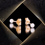 K1671 Złote kolczyki z perełkami. Malutkie perełki. Dla dziecka. 585