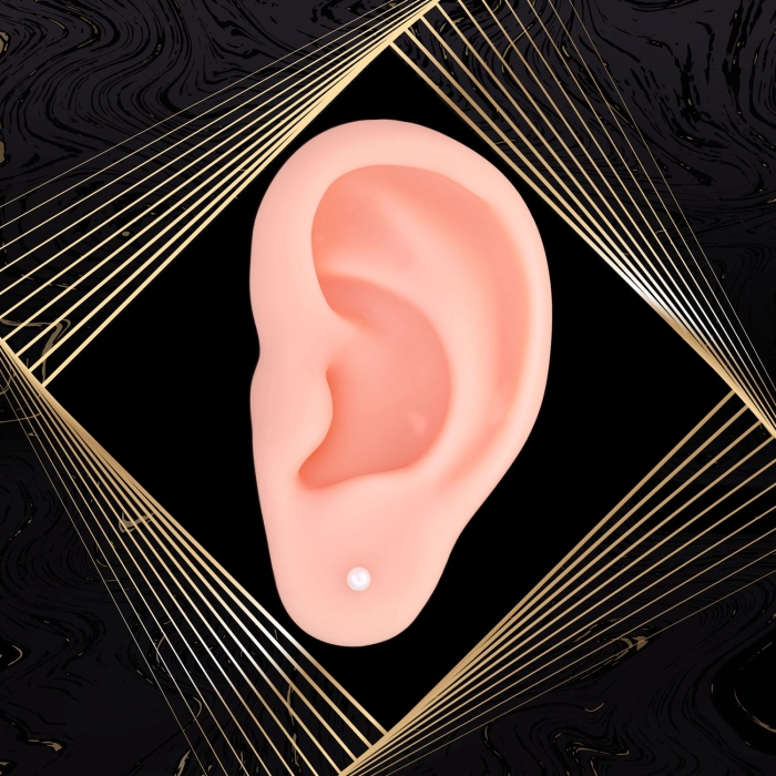 K1671 Złote kolczyki z perełkami. Malutkie perełki. Dla dziecka. 585