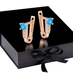 K1674 Złote kolczyki. Malutkie bagietki z cyrkoniami. Dla dziecka. 585