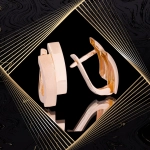 K1679 Złote kolczyki. Złote prostokąciki. Połysk vs mat. 585