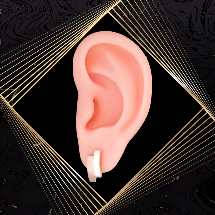 K1679 Złote kolczyki. Złote prostokąciki. Połysk vs mat. 585