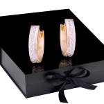 K1680 Złote kolczyki. Złote owale z diamentowanym wzorem. 585