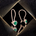 K1682 Złote kolczyki. Malutkie serduszka z cyrkoniami. Dla dziecka 333