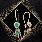 K1682 Złote kolczyki. Malutkie serduszka z cyrkoniami. Dla dziecka 333