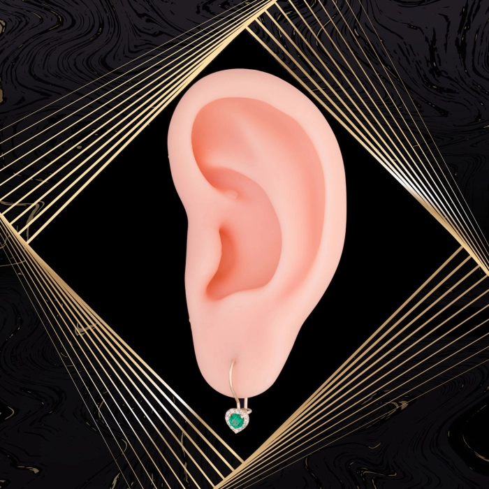 K1682 Złote kolczyki. Malutkie serduszka z cyrkoniami. Dla dziecka 333