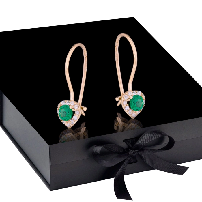 K1682 Złote kolczyki. Malutkie serduszka z cyrkoniami. Dla dziecka 333