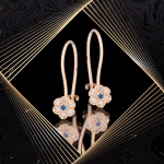 K1683 Złote kolczyki. Malutkie karmazycje z cyrkoniami. Dla dziecka 333