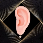 K1683 Złote kolczyki. Malutkie karmazycje z cyrkoniami. Dla dziecka 333