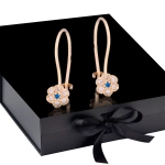 K1683 Złote kolczyki. Malutkie karmazycje z cyrkoniami. Dla dziecka 333