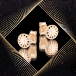 K1684 Złote kolczyki. Ażurowe słoneczka. 585