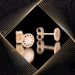 K1684 Złote kolczyki. Ażurowe słoneczka. 585