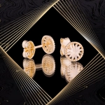 K1684 Złote kolczyki. Ażurowe słoneczka. 585