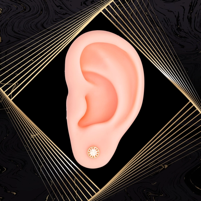 K1684 Złote kolczyki. Ażurowe słoneczka. 585