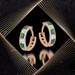 K1685 Złote kolczyki. Malutkie kółka z cyrkoniami. Dla dziecka. 585