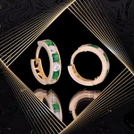 K1685 Złote kolczyki. Malutkie kółka z cyrkoniami. Dla dziecka. 585