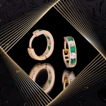 K1685 Złote kolczyki. Malutkie kółka z cyrkoniami. Dla dziecka. 585