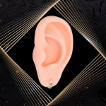 K1685 Złote kolczyki. Malutkie kółka z cyrkoniami. Dla dziecka. 585