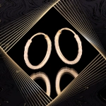 K1688 Złote kolczyki. Wąskie kółeczka z diamentowanym wzorem. 585