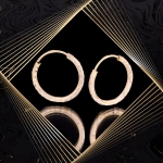 K1688 Złote kolczyki. Wąskie kółeczka z diamentowanym wzorem. 585