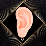 K1688 Złote kolczyki. Wąskie kółeczka z diamentowanym wzorem. 585