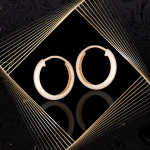 K1690 Złote kolczyki. Małe gładkie kółeczka o owalnym profilu. 333