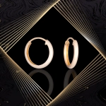 K1690 Złote kolczyki. Małe gładkie kółeczka o owalnym profilu. 333