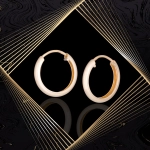 K1690 Złote kolczyki. Małe gładkie kółeczka o owalnym profilu. 333