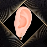 K1690 Złote kolczyki. Małe gładkie kółeczka o owalnym profilu. 333