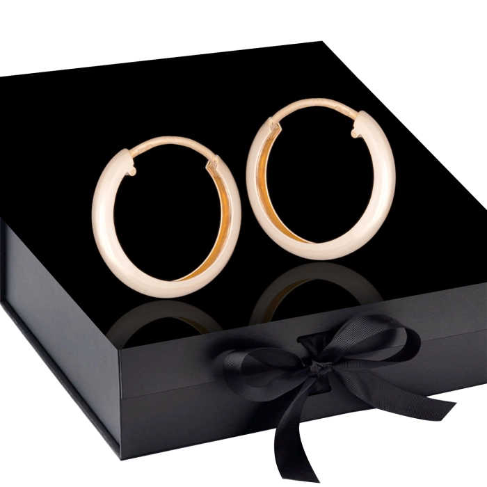 K1690 Złote kolczyki. Małe gładkie kółeczka o owalnym profilu. 333