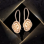 K1695 Złote kolczyki. Złote ażurowe kwiatuszki. 585