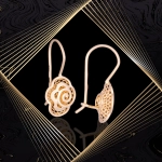 K1695 Złote kolczyki. Złote ażurowe kwiatuszki. 585