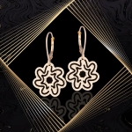 K1697 Złote kolczyki. Ażurowe kwieciste talarki. 585