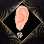 K1697 Złote kolczyki. Ażurowe kwieciste talarki. 585