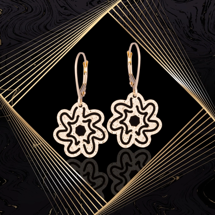 K1697 Złote kolczyki. Ażurowe kwieciste talarki. 585