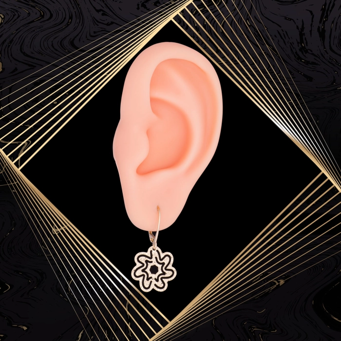 K1697 Złote kolczyki. Ażurowe kwieciste talarki. 585