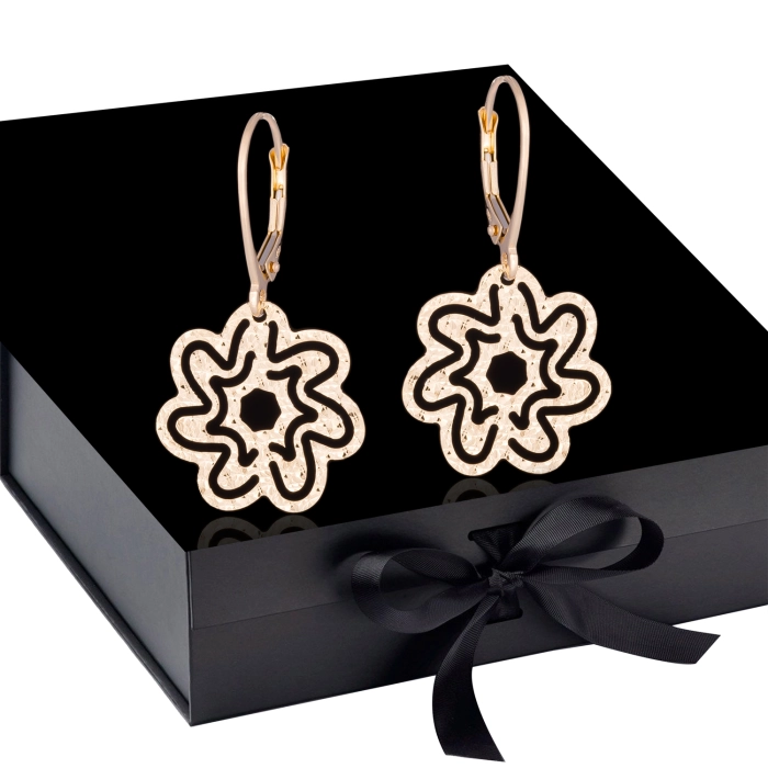 K1697 Złote kolczyki. Ażurowe kwieciste talarki. 585