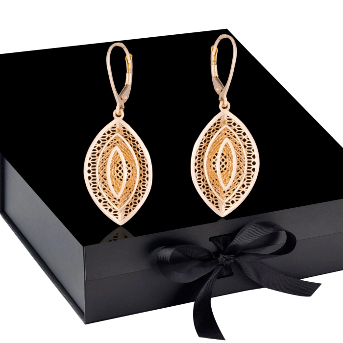 K1702 Złote kolczyki. Ażurowe kwiatuszki. Duże. 585