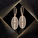 K1703 Złote kolczyki. Ażurowe owale. Duże. 585