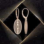 K1703 Złote kolczyki. Ażurowe owale. Duże. 585