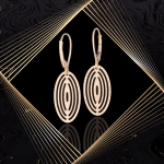 K1703 Złote kolczyki. Ażurowe owale. Duże. 585