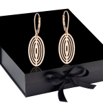 K1703 Złote kolczyki. Ażurowe owale. Duże. 585