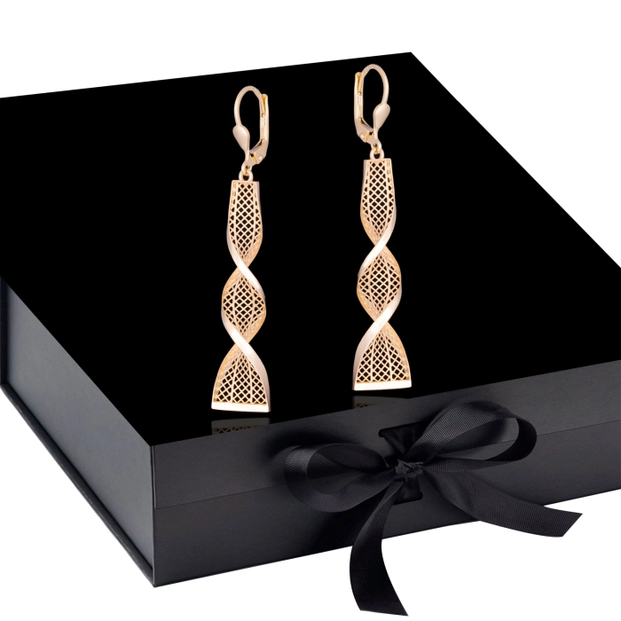 K1706 Złote kolczyki. Ażurowe świderki. Duże. 585