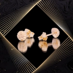 K1709 Złote kolczyki. Złote półkulki z diamentowanym wzorem. 333