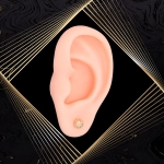 K1709 Złote kolczyki. Złote półkulki z diamentowanym wzorem. 333