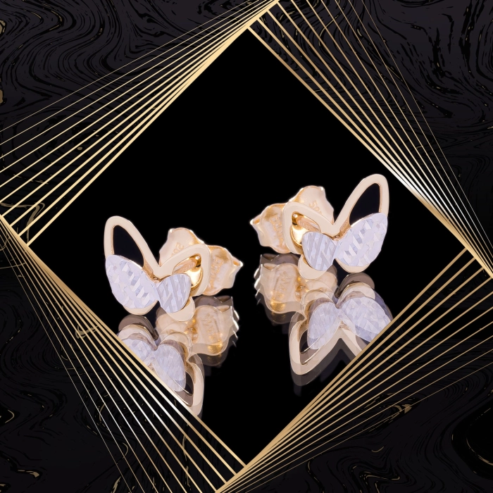 K1710 Złote kolczyki. Złote motylki. 585