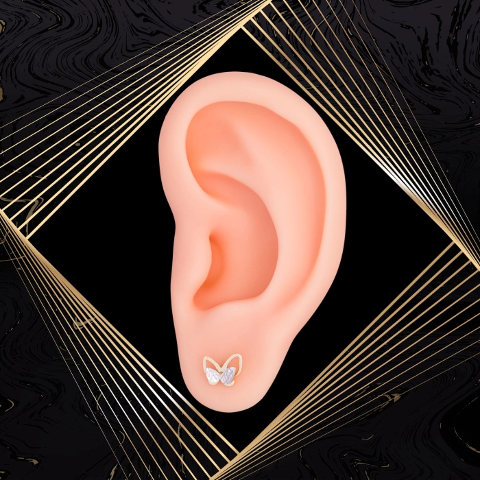 K1710 Złote kolczyki. Złote motylki. 585