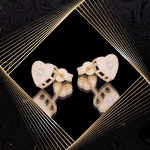 K1711 Złote kolczyki. Złote serduszka z cyrkoniami. 585